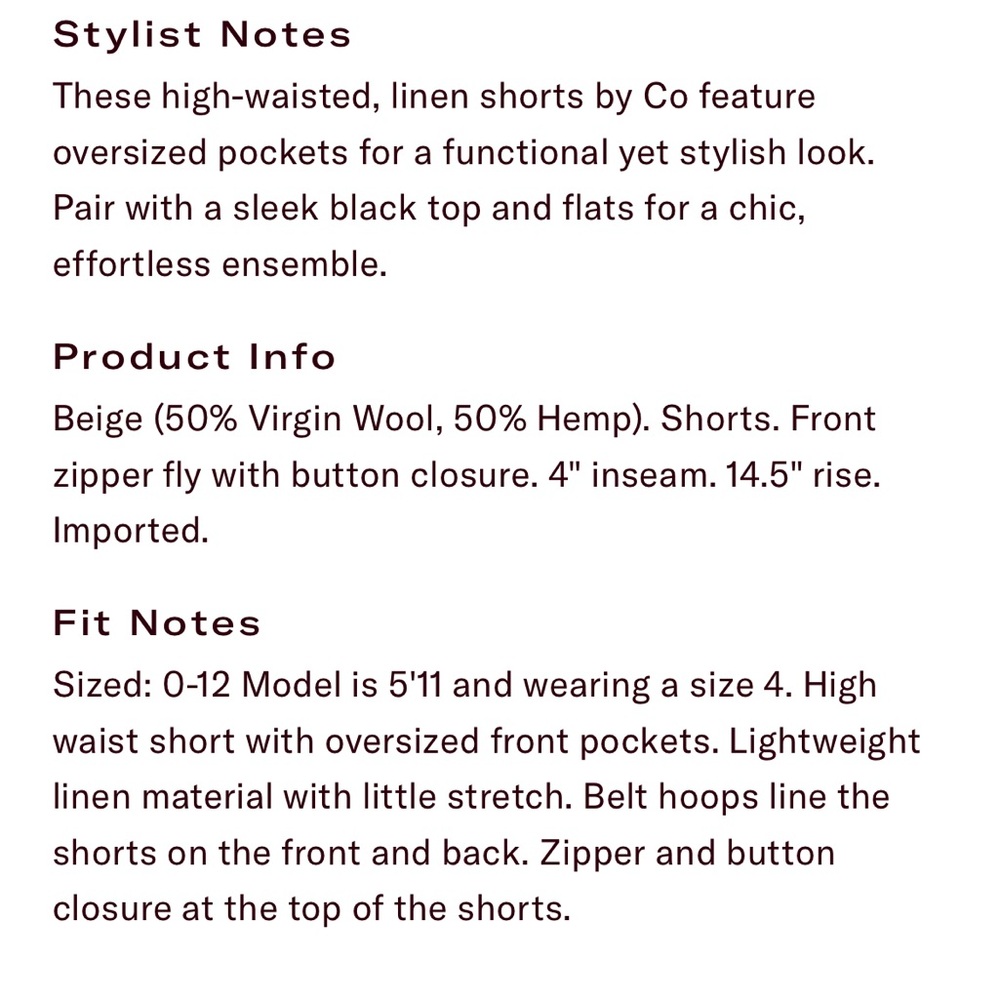 Co Linen Sack Shorts -8 - Picture 12 of 12